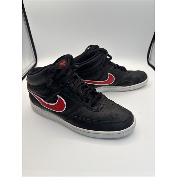 Nike Court Vision Size 10 Black Red White Sneakers CD5466 004 - Picture 1 of 7